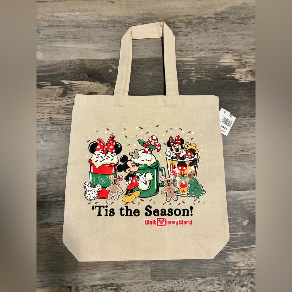 Walt Disney World Tis The Season Christmas Canvas Tote Bag.